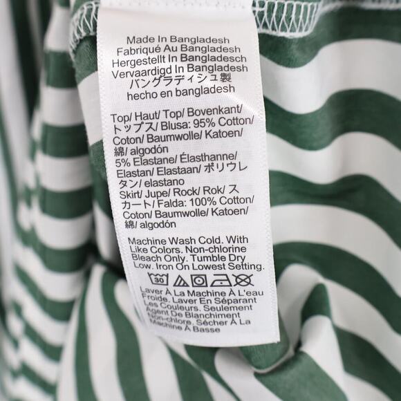 J.Crew Factory Striped Tiered Knit Mixy Midi Dress Green White Size Medium NWT - Picture 8 of 8